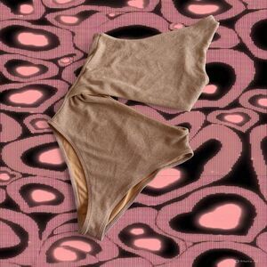 Beach Riot Gold Swimsuit Joyce Size Medium One Piece